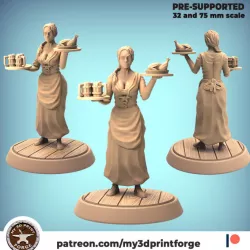 $4.00Barmaid 32mm and 75mm scale pre-supported