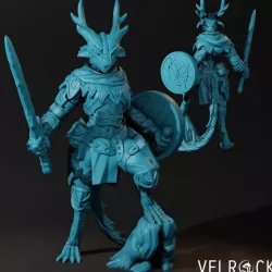 $4.00Female Dragonborn/HalfDragon Nature Cleric with Wooden Sword and Shield (PRESUPPORTED)