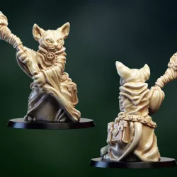 $4.00Tabletop miniature. Cat necromancer