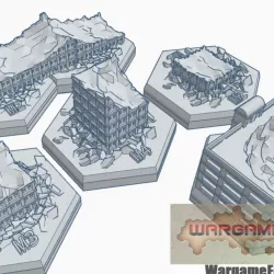 $4.99Destroyed Modern Building Magnetic Hex Tile Set 1