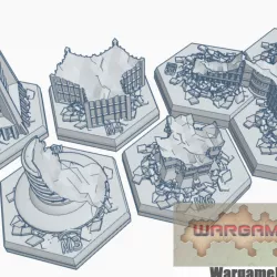 $4.99Destroyed Sci-Fi Building Magnetic Hex Tile Set 1