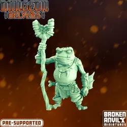 $5.00Dungeon Delvers Froggkin Army - Slinger 1 - STL 32mm