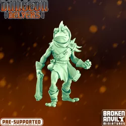 $5.00Dungeon Delvers Froggkin Army - Slinger 2 - STL 32mm