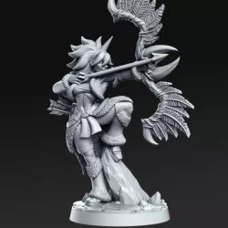 $5.00Kira - Unicorn girl hunter - 32mm - DnD -