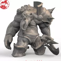$5.00Mountain Ogre/Stone Cursed Ogre v1, 2-inch base 75mm Large Miniature