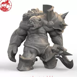 $5.00Mountain Ogre/Stone Cursed Ogre v2, 2-inch base 75mm Large Miniature