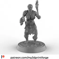 $5.90Female Orc warrior 32mm and 75mm scale pre-supported