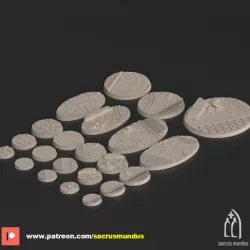 $7.95Calamurris, The Medieval World. 3d Printing Designs. Alien, Medieval & Scifi Round / Oval Bases Set for Wargames