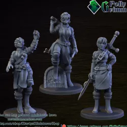 $8.00Victorian zombie hunters women set. Steampunk tabletop miniature