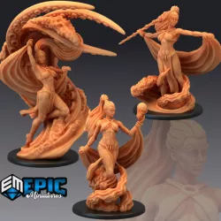 $9.90Marid Set / Water Elemental Genie / Oriental Female Djinn Collection