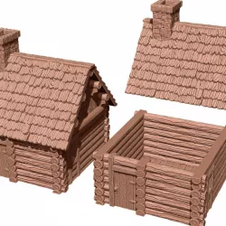 $9.99Russian log house, 2 models - Wargame 28mm