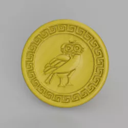 Greek key owl drinkcoaster (v2)