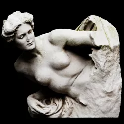 Milford Lane Statue with naked breasts