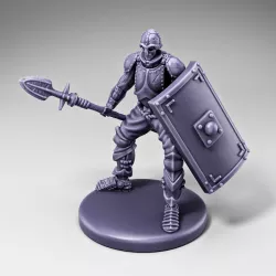 Skeleton - Infantry - Spear + Scutum Shield - Ready Pose