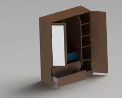 3 Door Shutter Wardrobe