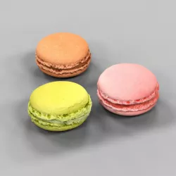 3 Macarons Pink Brown Green Low-poly  3D model