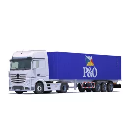 Actros MP4 with 10 Containers Low-poly  3D model