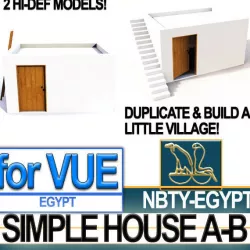 Ancient Egyptian Simple House A and B 3D model