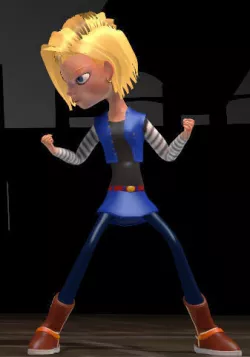 Android 18 realtime character rig 3D model