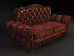 Antique Sofa game model Low-poly  3D model