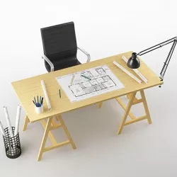 Architect desk 01 3D model