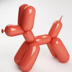 Balloon dog 01 red Low-poly  3D model