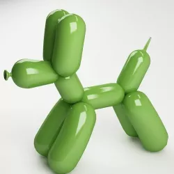 Balloon dog 03 green Low-poly  3D model