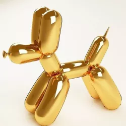 Balloon dog 04 gold Low-poly  3D model