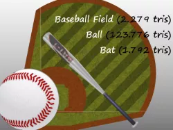 Baseball Field Bat and Ball 3D model