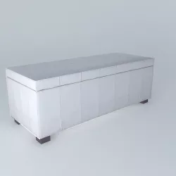 Bed End White Chesterfield 3D model