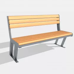 Bench Street Chair Low-poly  3D model