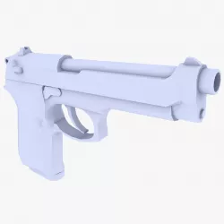 Beretta M9 Pistol Low-poly  3D model