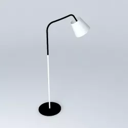 Black metal reading lamp 3D model