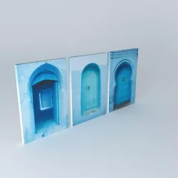 Blue door canvas 3D model