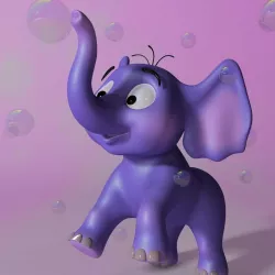 Cartoon baby elephant RIGGED Low-poly  3D model