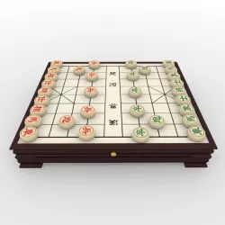 Chiness Chess - Xiangqi with table 3D model
