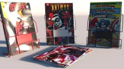 Comic Book Metal Wire Rack 3D model