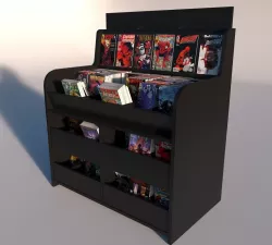 Comic Book Wood Rack 3D model