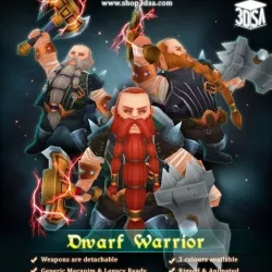 Dwarf Warrior Low-poly  3D model