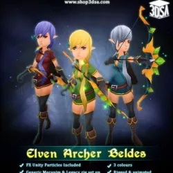 Elven Archer Beldes Low-poly  3D model