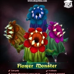 Flower Monster Low-poly  3D model