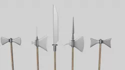 halberds and axes 3D model