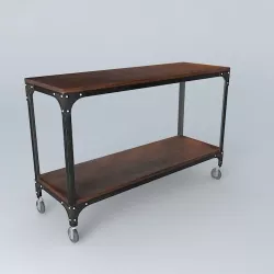 Industrial design wooden console 3D model