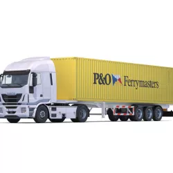 Iveco Hi Way with 10 Containers Low-poly  3D model