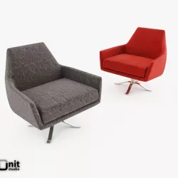 Lucas Swivel Base Chair by West Elm 3D model
