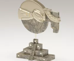 Mayan Face Statuette 3D model
