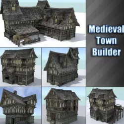Medieval Town Builder Low-poly  3D model