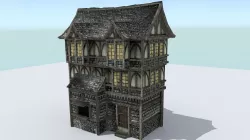 Medieval Town House Low-poly  3D model