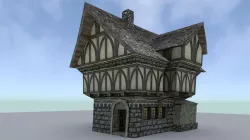 Medieval Town House Low-poly  3D model
