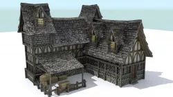 Medieval Town House Low-poly  3D model